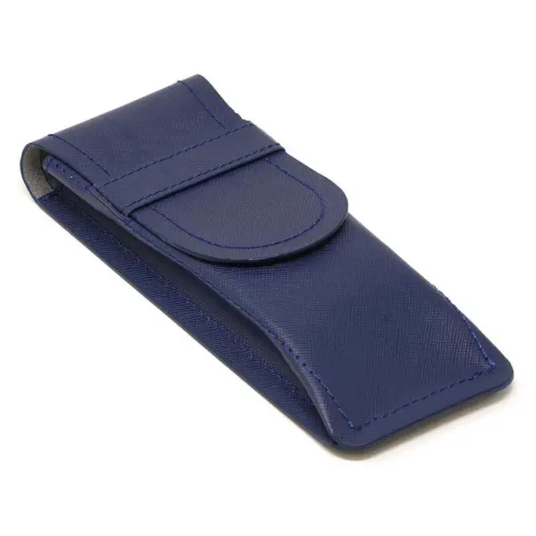 DASSARI Saffiano Leather Watch Pouch In Slate Blue