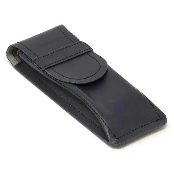 DASSARI Smooth Leather Watch Pouch In Blue