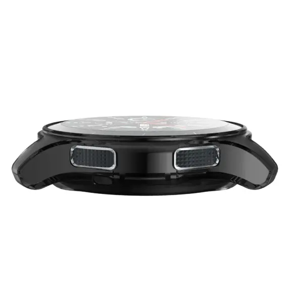 s.pc4 .1 Side Black StrapsCo Silicone Rubber Protective Case Cover for Samsung Galaxy Watch 46mm