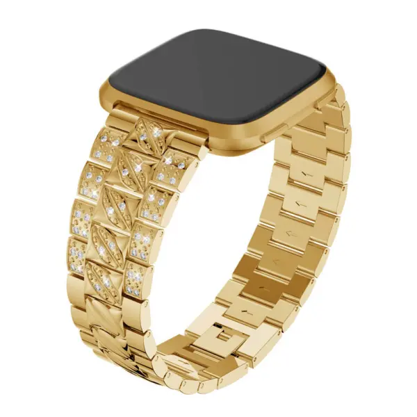 fb.m106.yg Main Yellow Gold StrapsCo Alloy Metal Link Watch Band Strap with Rhinestones for Fitbit Versa
