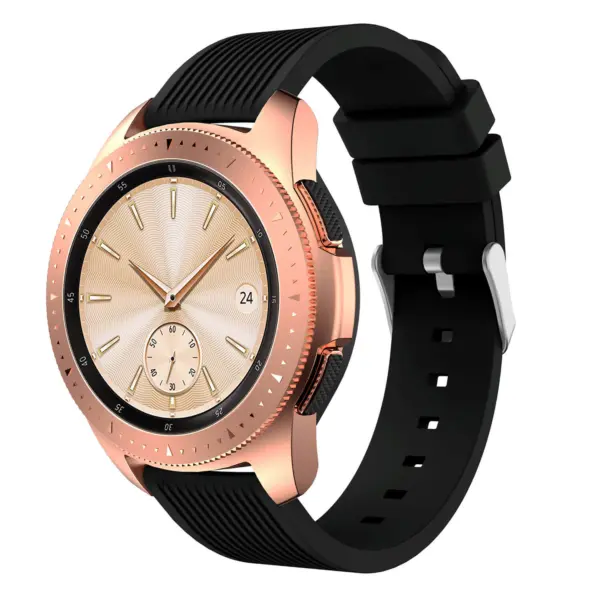 S.r18.1 Main Black StrapsCo Silicone Rubber Watch Band Strap For Samsung Galaxy Watch 42mm