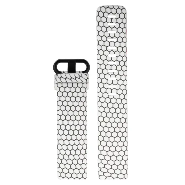 Fb.r38.d Main Honeycomb StrapsCo Patterned Silicone Rubber Watch Band Strap For Fitbit Charge 3