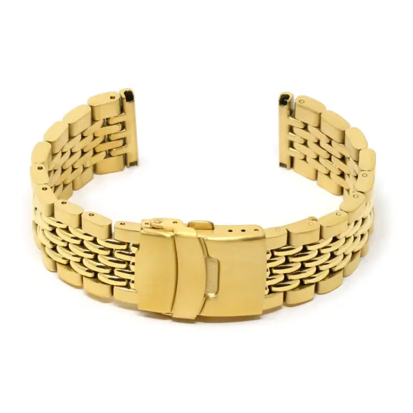 M.bd1.yg Main Yellow Gold StrapsCo Stainless Steel Beads Of Rice Watch Band Strap Bracelet Apple Watch