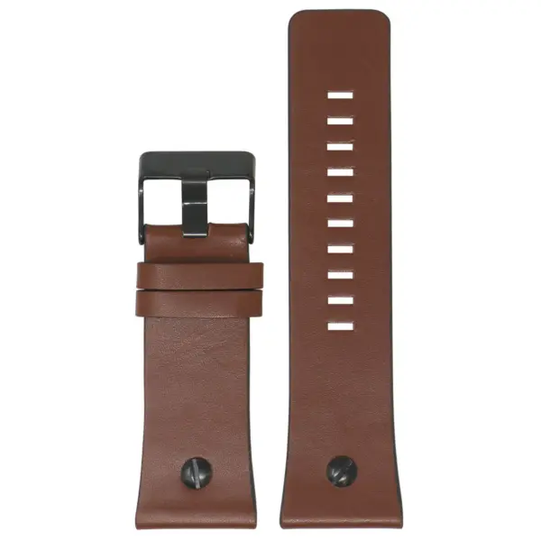 L.dz3a.2.mb Up Brown (Black Buckle) StrapsCo Leather Rivet Strap For Diesel