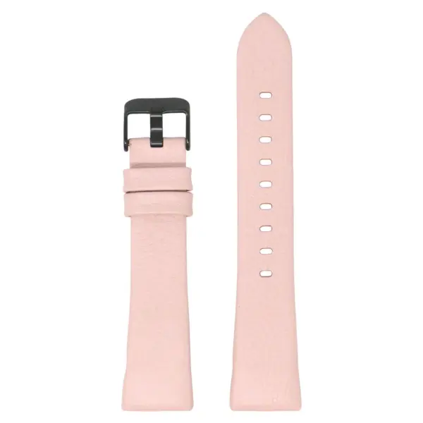 Fb.l17.13.mb Main Pink (Black Buckle) StrapsCo Textured Leather Watch Band Strap For Fitbit Charge 3