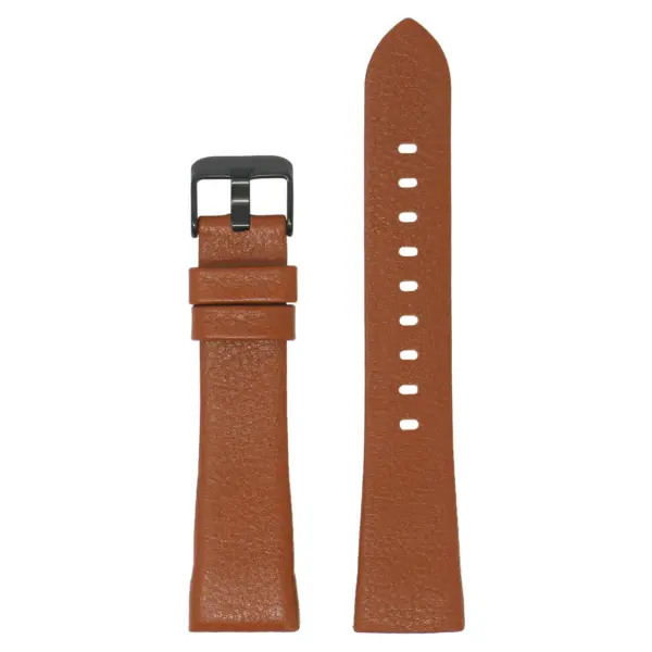 Fb.l17.8.mb Main Brown (Black Buckle) StrapsCo Textured Leather Watch Band Strap For Fitbit Charge 3