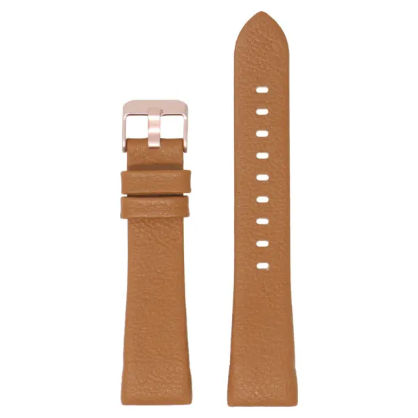 Fb.l17.3.rg Main Tan (Rose Gold Buckle) StrapsCo Textured Leather Watch Band Strap For Fitbit Charge 3