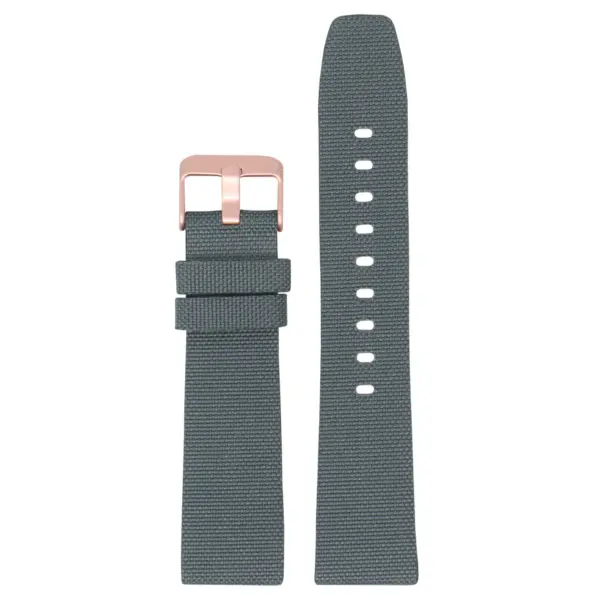 Lmx.fb.ny12.7.mb Up Grey (Rose Gold Buckle) StrapsCo Nylon Watch Band Strap W Black Buckle Fits Luminox