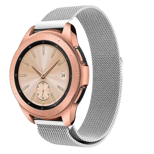 S.m9.ss.20 Main Silver StrapsCo Milanese Mesh Watch Band Strap Compatible With Samsung Galaxy Watch, Galaxy Watch Active & Gear