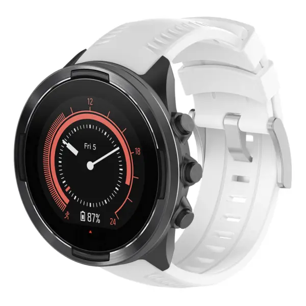 Su.r24 Main White StrapsCo Silicone Rubber Watch Band Strap Compatible With Suunto 9