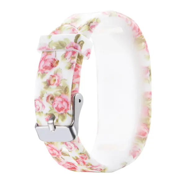 G.r39.r Back Peonies White StrapsCo Silicone Rubber Replacement Watch Band Strap For Garmin Vivofit JR