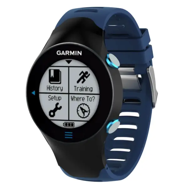 G.r28.5 Main Blue StrapsCo Silicone Rubber Replacement Watch Band Strap For Garmin Forerunner 610