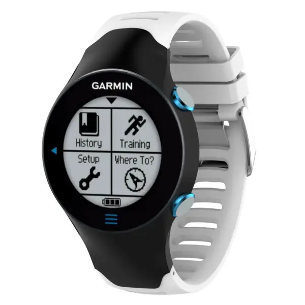 G.r28.22 Main White StrapsCo Silicone Rubber Replacement Watch Band Strap For Garmin Forerunner 610