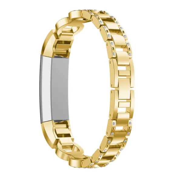 Fb.m89.yg Back Yellow Gold StrapsCo Alloy Watch Bracelet Band Strap With Rhinestones For Fitbit Alta & Alta HR