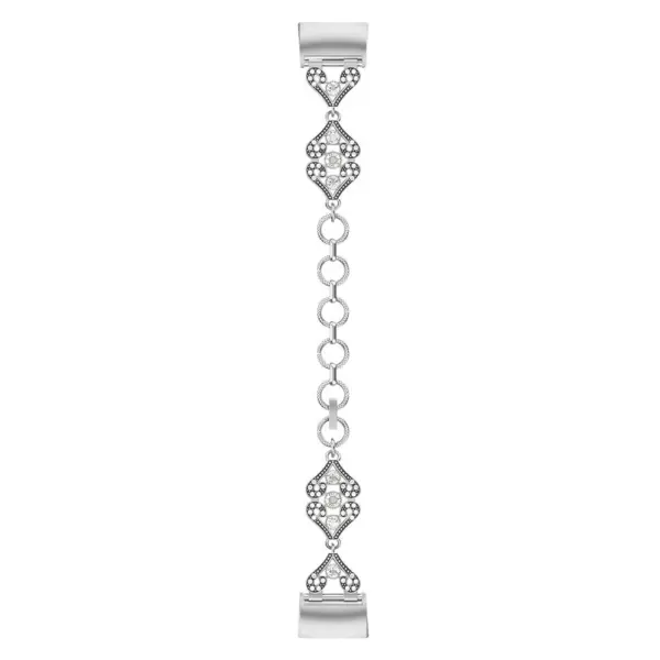 Fb.m69.ss Up Silver StrapsCo Alloy Metal Watch Band Strap Jewelry Jewellery Bracelet With Rhinestones For Fitbit Charge 3