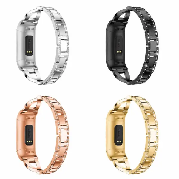 Fb.m70 All Colors StrapsCo Alloy Watch Bracelet Band Strap With Rhinestones For Fitbit Charge 3