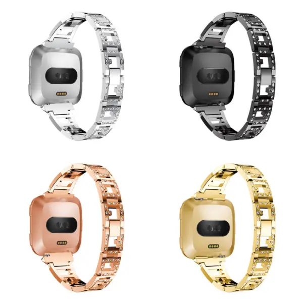Fb.m84 All Colors StrapsCo Alloy Watch Bracelet Band Strap With Rhinestones For Fitbit Versa