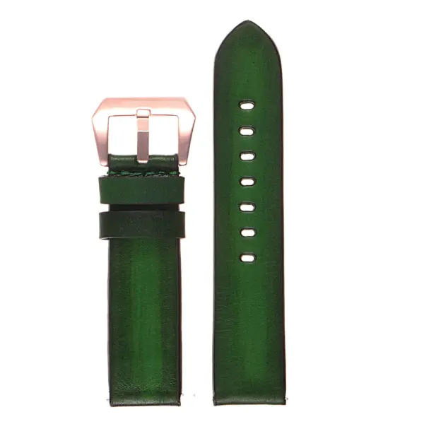 Ks1.11.rg Upright Vintage Leather Distressed Strap W Rose Gold Buckle In Green