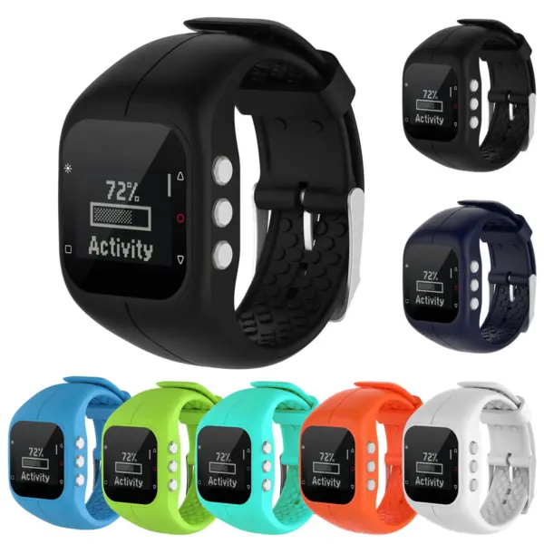 P.r2.1 Gallery Strap For Polar A300 Fitness Watch In Black