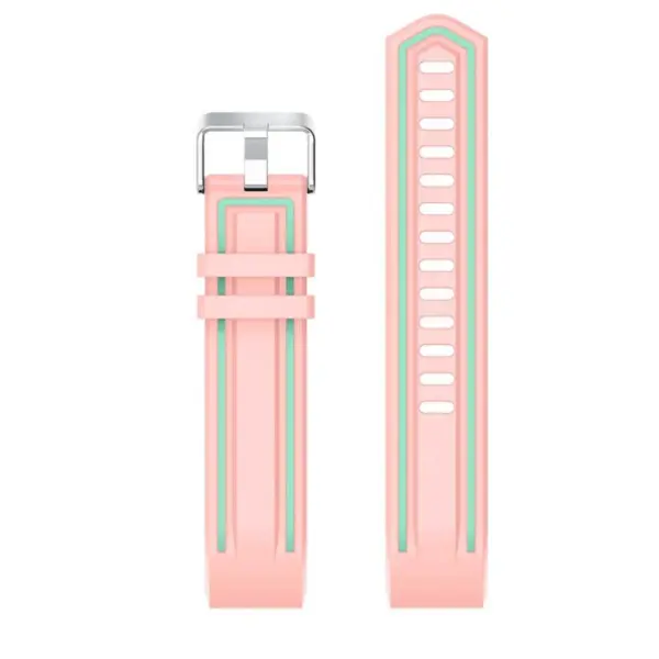 Fb.r24.13.11a Racing Stripe Rubber Watch Strap For Fitbit Charge 2 Pink And Green 4