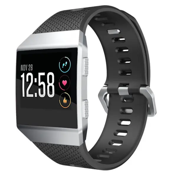Fb.r18.1 Fitbit Ionic Silicone Rubber Sports Strap In Black