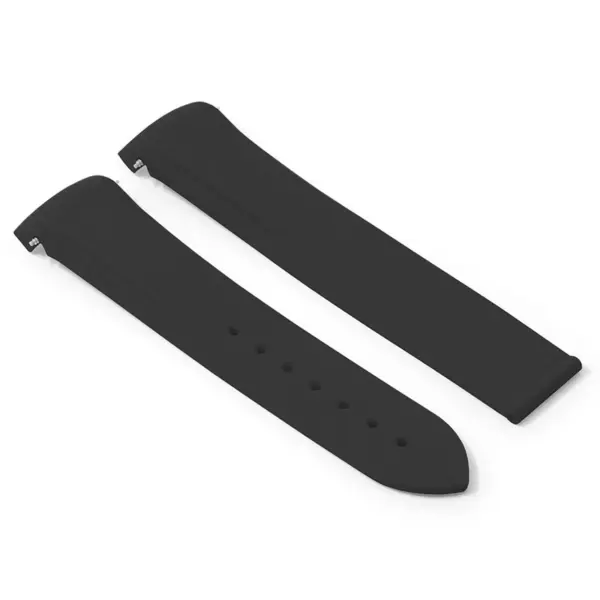 r.om1.12 Main Black (No Clasp) Silicone Rubber Strap for Omega Seamaster Planet Ocean