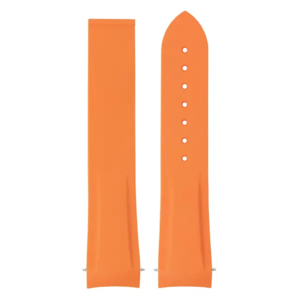 r.om1.12 Main Orange (No Clasp) Silicone Rubber Strap for Omega Seamaster Planet Ocean