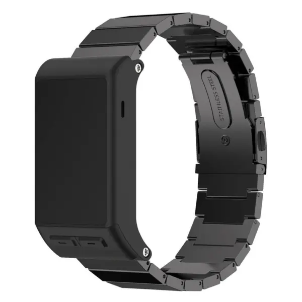 G.m6.mb Stainless Steel Rectanglar Link For Garmin Vivoactive HR In Black