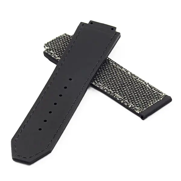 hb13.1 DASSARI Canvas Strap for Hublot Big Bang in Black 2