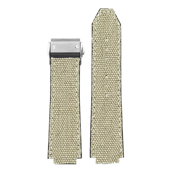 Hb.l3.22.bs DASSARI Canvas Strap For Hublot Big Bang W Brushed Stainless Steel Buckle In White 3