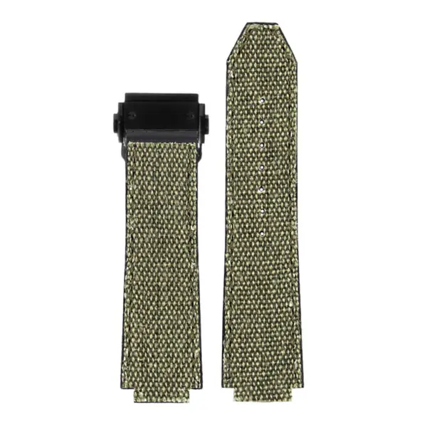 Hb.l3.11.mb DASSARI Canvas Strap For Hublot Big Bang W Matte Black Buckle In Green 3