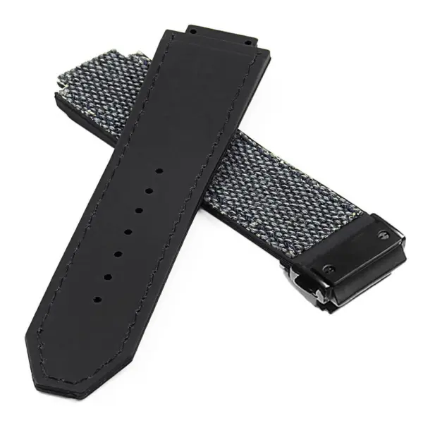 Hb.l3.5.mb DASSARI Canvas Strap For Hublot Big Bang W Matte Black Buckle In Blue 2