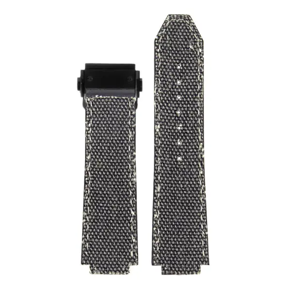 Hb.l3.1.mb DASSARI Canvas Strap For Hublot Big Bang W Matte Black Buckle In Black 3
