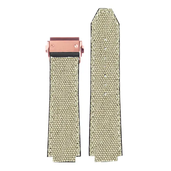 Hb.l3.22.rg DASSARI Canvas Strap For Hublot Big Bang W Rose Gold Buckle In White 3
