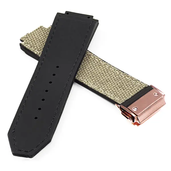 Hb.l3.22.rg DASSARI Canvas Strap For Hublot Big Bang W Rose Gold Buckle In White 2