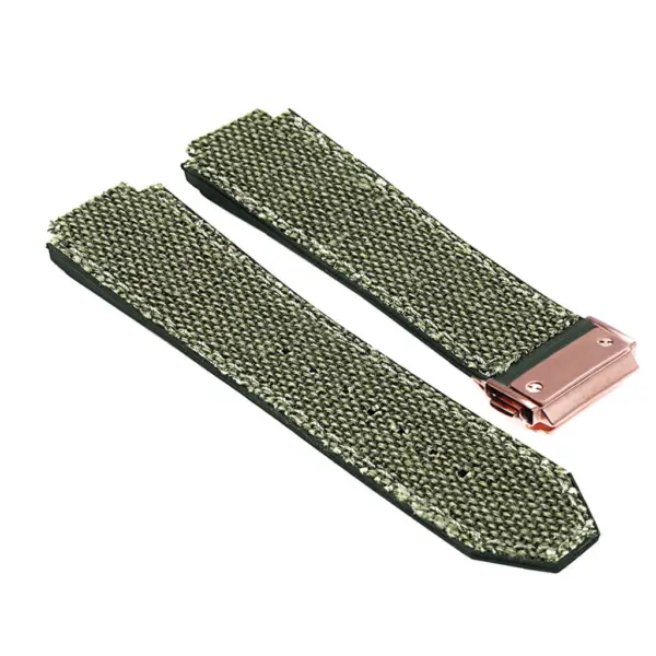 Hb.l3.11.rg DASSARI Canvas Strap For Hublot Big Bang W Rose Gold Buckle In Green