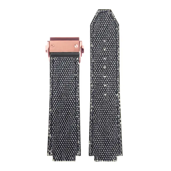 Hb.l3.5.rg DASSARI Canvas Strap For Hublot Big Bang W Rose Gold Buckle In Blue 3