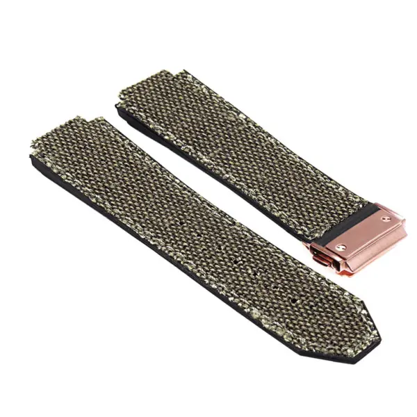 Hb.l3.2.rg DASSARI Canvas Strap For Hublot Big Bang W Rose Gold Buckle In Brown