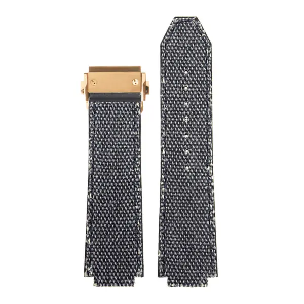Hb.l3.5.yg DASSARI Canvas Strap For Hublot Big Bang W Yellow Gold Buckle In Blue 3