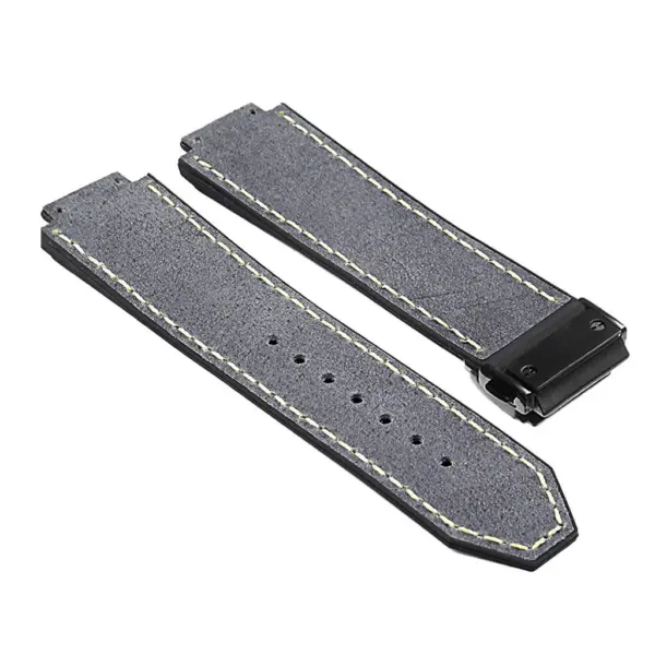Hb.l1.5.mb DASSARI Suede Strap For Hublot Big Bang W Matte Black Buckle In Blue