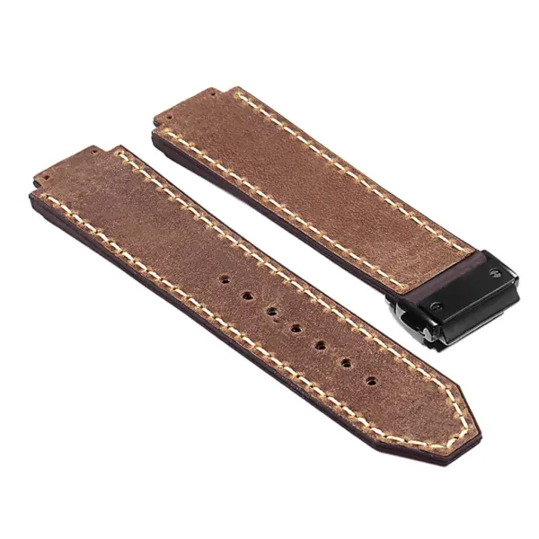 Hb.l1.3.mb DASSARI Suede Strap For Hublot Big Bang W Matte Black Buckle In Tan