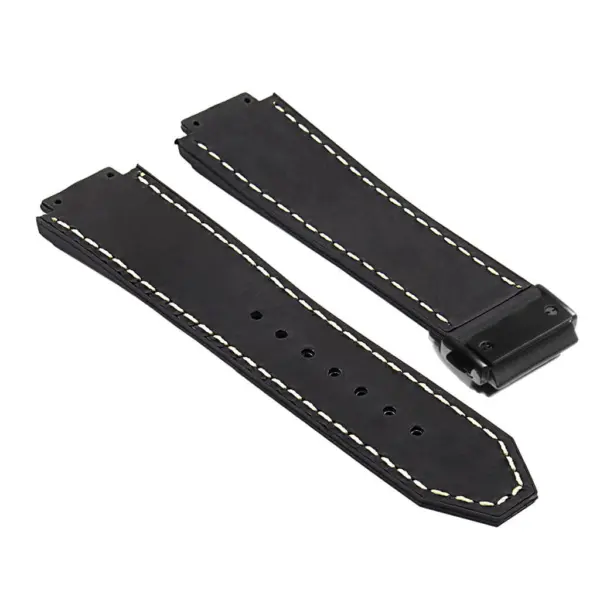 Hb.l1.1.mb DASSARI Suede Strap For Hublot Big Bang W Matte Black Buckle In Black