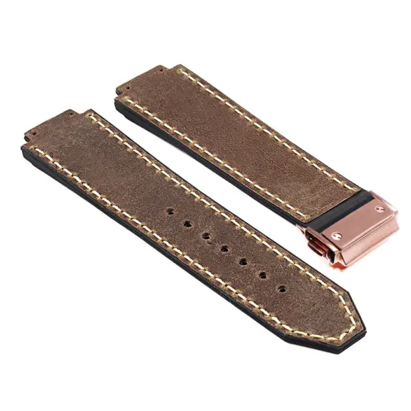 Hb.l1.2.rg DASSARI Suede Strap For Hublot Big Bang W Rose Buckle In Brown