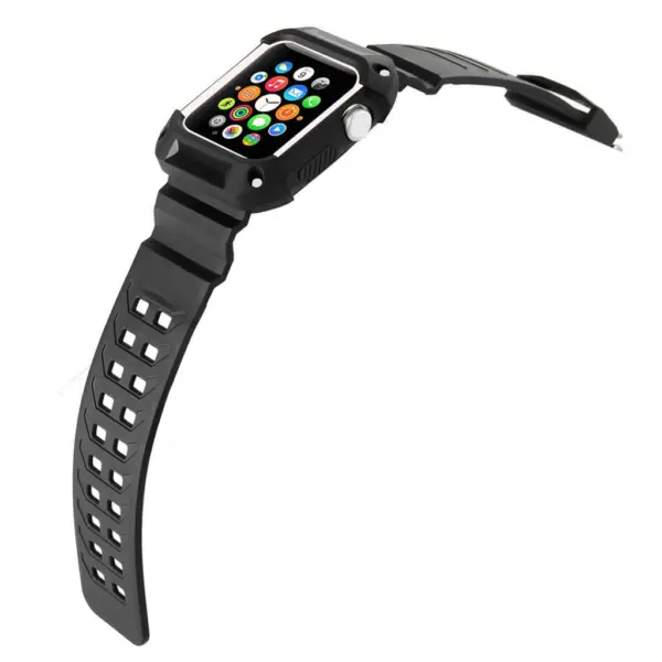 a.r3.22 Apple Watch TPU Rubber Band Sport Case w White Trim 2