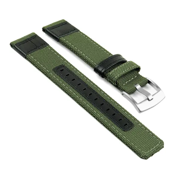 su.c1.11.bs Canvas Strap for Suunto Core in Green w Bruched Steel Buckle