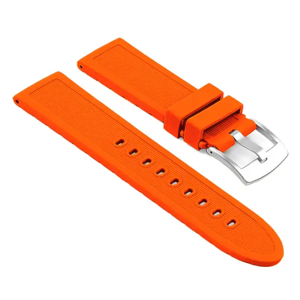 su.r5.12 Thick Silicone Strap for Suunto Core w Brushed Steel Buckle in Orange