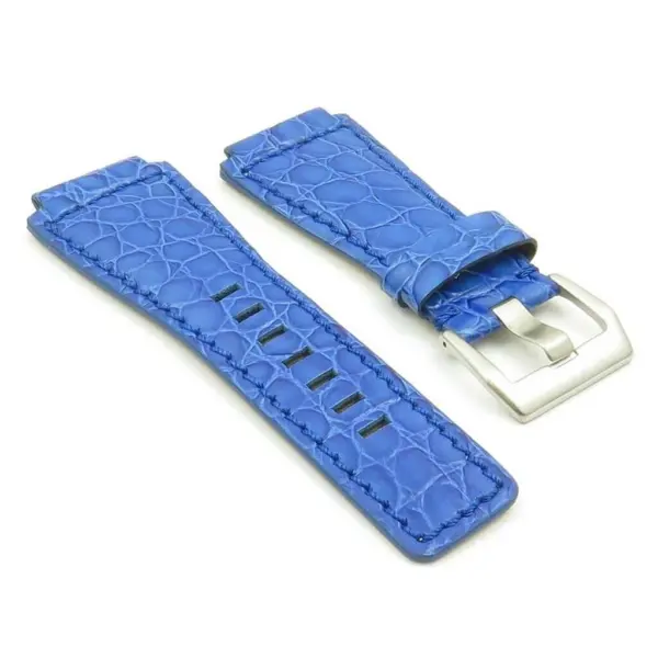 BR3.5 DASSARI Boulder Alligator Embossed Leather Strap for Bell and Ross in Blue