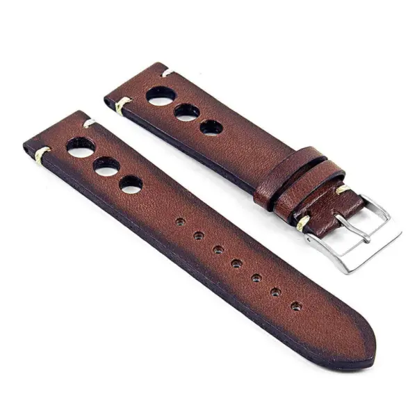 DASSARI Maranello ra3.2 Hand Finished Vintage Italian Leather Rally Strap in Brown