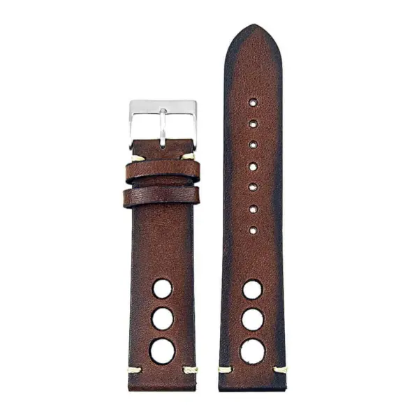 DASSARI Maranello ra3.2 Hand Finished Vintage Italian Leather Rally Strap in Brown