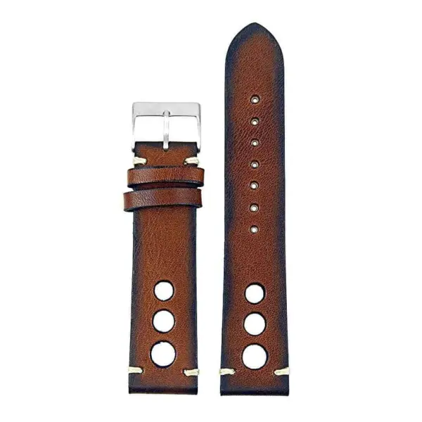 DASSARI Maranello ra3.3 Hand Finished Vintage Italian Leather Rally Strap in Tan